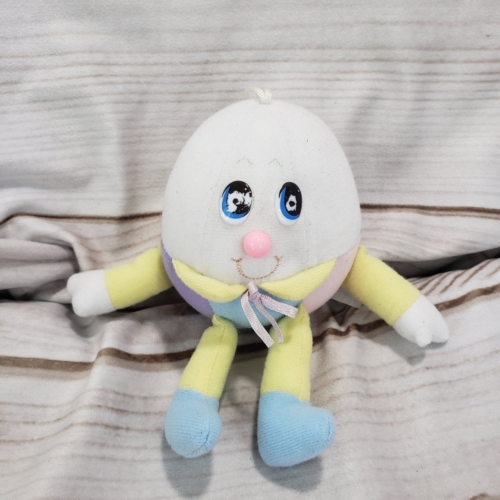 Commonwealth Felted Humpty Dumpty Ornament Plush Stuffed Toy Colorblock 4 Inch